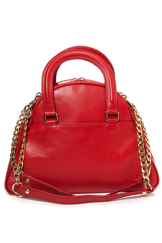 Red Smooth Leather 'Marissa' Small Tote Handbag | Mel Boteri | Back View