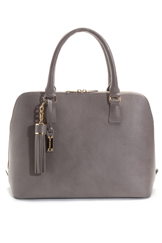 Mel Boteri Grey Saffiano Leather 'Watson' Tote | Front View