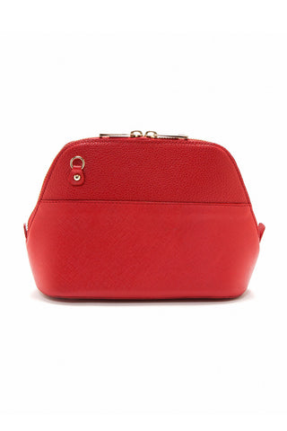 Red Saffiano Leather 'Watson Mini' Cross-Body & Clutch | Mel Boteri | Back