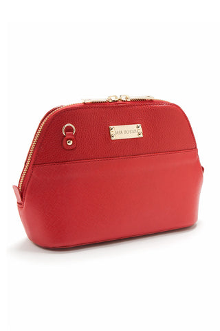 Red Saffiano Leather 'Watson Mini' Cross-Body & Clutch | Mel Boteri | Side